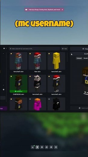 HOW TO CHANGE YOUR SKIN ~ NEW LUNAR CLIENT #shorts #lunarclient #minecraft #minecraftskin