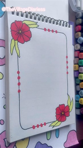 Flower Border🌼#frontpagedesign#assignment#journal#schoolproject#project#diy#art#handmade#short