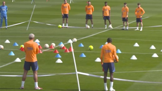 131K views · 945 reactions | ⚽️ Great fun here from FC Barcelona!  A technical base fun competition where teams must land the ball inside scoring zones.  The team with the highest points wins.  Get more training sessions from our website at the following link:  https://keepitonthedeck.com/downloads/modern-total-football-training-sessions-wrhm2 | Football Training Drills/Session Plans | Facebook