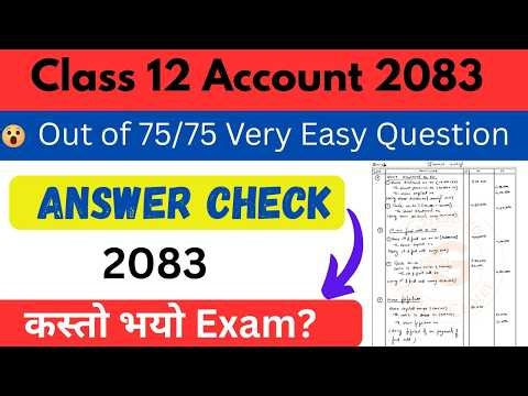 Account 2083 Check your Answers | Class 12 Account | 75/75 Marks Wow