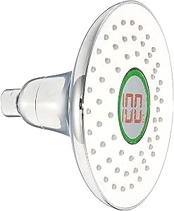 Smart Shower Head: Eco Friendly Water Conservation Rain 6 Inch Shower Head with Real Time Water Usage/Temperature LED Display