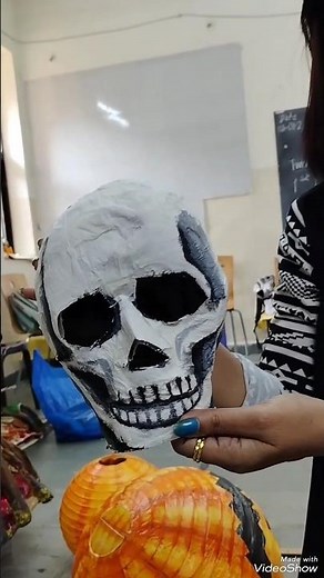 DIY 3D Skull Model with Paper Mache | Spooky Craft Tutorial