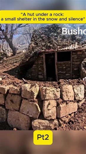 Building a Cozy Hut Under the Snowy Rocks
