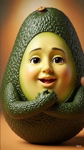 “Nature’s Calm Expressions: Radish & Avocado with Gentle and Meditative Faces”