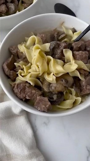 Crockpot Beef Stroganoff With Stew Meat #slowcooker #crocktober #crockpot