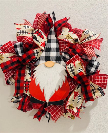 Gnome Christmas Wreath - Etsy