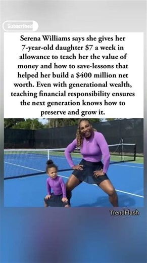 Small allowance, big lessons 💰 #serenawilliams #shorts #trending