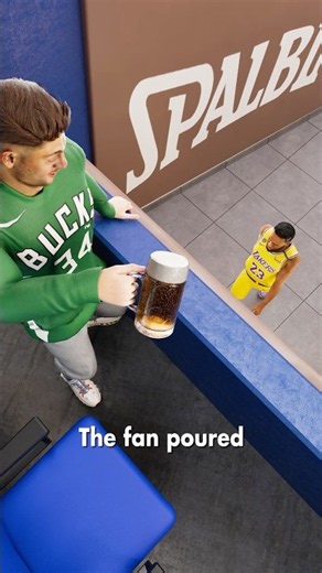 Fan Pours Beer On Lebrons Head 😳