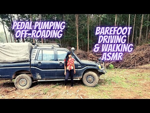 Barefoot Driving and Walking - Off-Roading and Pedal Pumping - ASMR