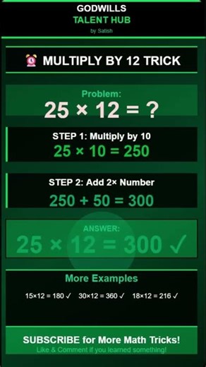 Multiply by 12 Trick #multiplicationtricks Trick 10 #shorts #viral #trending #mentalmath