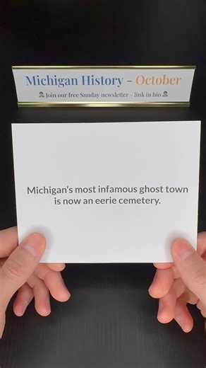 🪦 Michigan’s most infamous ghost town is now an eerie cemetery. Founded in 1874, Pere Cheney once had 1,500 residents and busy sawmills. Then diphtheria and fires tore through in the 1890s. By 1917, only 18 people were left — and the town was auctioned off as a ghost town. Today, only a moss-covered cemetery remains, where locals swear they still hear ghostly laughter. #MichiganHistory #historylovers #ghosttown | Welcome Home History
