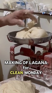 LAGANA: Athens' Once-a-Year Lenten Bread Last night, I visited my local Athens bakery to watch the making of Lagana, the long, oval flatbread sprinkled with sesame seeds that Greeks enjoy on Clean Monday (today) marking the start of Greek Orthodox Lent. Lagana is baked only one day a year. Traditionally unleavened to symbolize Lenten austerity, modern versions often include yeast. It's typically served with taramasalata and other traditional fasting foods like olives, pickled vegetables, seafood