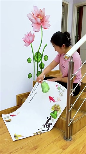 Blank Staircase Wall Gets a Stunning Makeover! 🌿✨ | DIY Wall Decor #Shorts