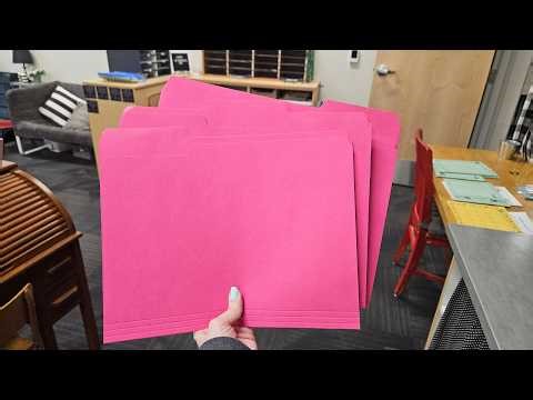 Pink File Folders for Organizing in the Classroom! 1/3 Tab