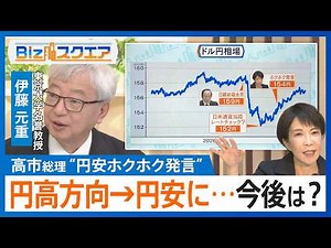 円高方向から一転、円安に… 高市総理の”円安ホクホク”発言で広がる波紋 今後の為替相場の見通しは？【Bizスクエア】