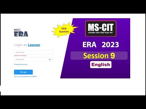 ERA Session 9 2023 | MSCIT ERA Session 9 | ERA Session 9 Lab | MSCIT ERA Session 9 in English