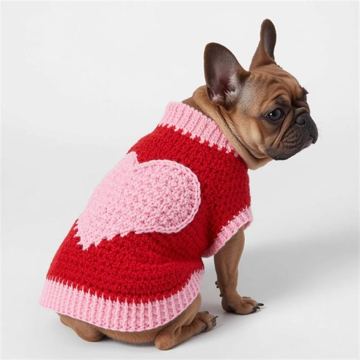 ロマンチックな犬用セーターのかぎ針編みパターン｜快適なペット服を簡単にDIYできるPDFダウンロード - Etsy 日本