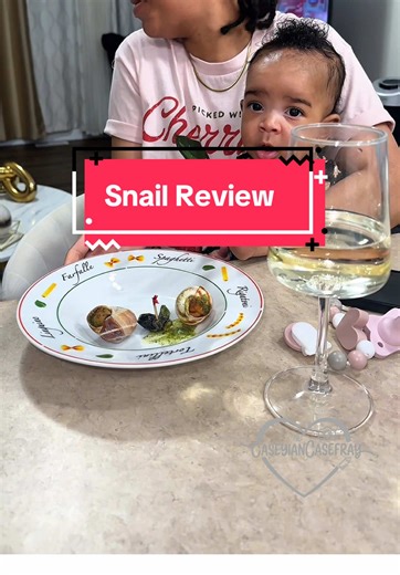 Snails taste Amazing 💕 wasn’t my idea but the queen of exotic foods said I should try 😭😭🥹#snails #exoticfood #foodreview #jamaicantiktok🇯🇲viral #canada_life🇨🇦