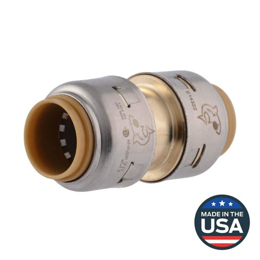 SharkBite Max 1/2 in. Brass Push-to-Connect Coupling Fitting UR008A - The Home Depot