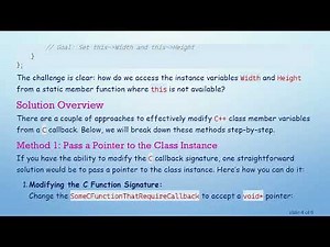 How to Modify C+ + Class Member Variables from a C Callback