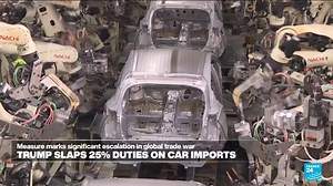 🇺🇸 #US President Donald #Trump announced steep 25% tariffs on auto imports Wednesday, in a move set to fuel tensions with trading partners ahead of further promised levies next week | FRANCE 24 English