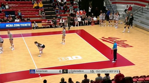 Elise Sterling with kill 🔥 #NCAAWVB x 🎥 ESPN / American University Volleyball | NCAA Women's Volleyball