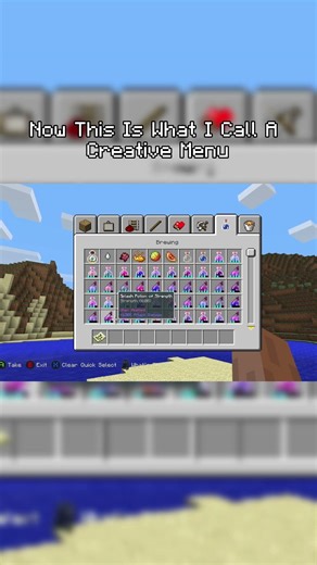 The Classic Minecraft Console Creative Menu