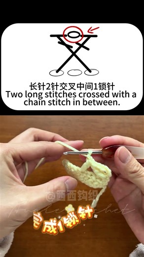 这个针法太美了！长针2针交叉钩法 | Easy & Elegant: Crossed DC with 1 Ch Space Crochet Stitch Tutorial