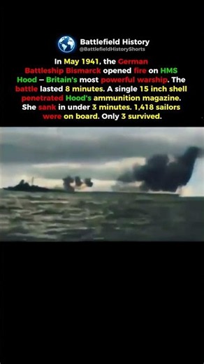 How Bismarck Destroyed HMS Hood in 8 Minutes #shorts #ww2