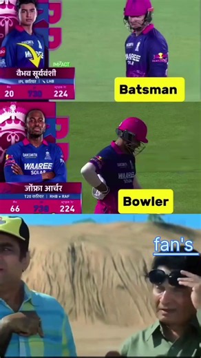 The same strike rate batsman & bowler 😱 strike is 224 😱#cricketshorts#jofraarcher#vaibhavsuryavanshi