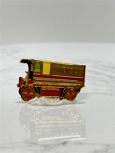Nabisco Delivery Truck Pin: Gold Red Enamel - Vintage Company Accessory - Etsy