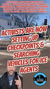 🚨 ESCALATION: Activists Set Up STREET CHECKPOINTS to Hunt ICE Vehicles Activists are now setting up illegal vehicle checkpoints inside residential neighborhoods, stopping traffic to look for ICE vehicles, scan plates, and identify agents. Let that sink in. This has crossed from protest into occupation-style behavior — self-appointed enforcers controlling intersections, intimidating drivers, and interfering with lawful federal operations. Cities do not function when mobs decide who gets to pass 