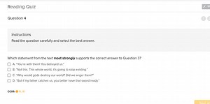 Reading QuizQuestion 4InstructionsRead the question carefu... | Filo