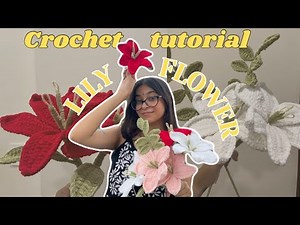 Crochet Lily flower tutorial ( step by step) basic stitches ( beginner friendly )