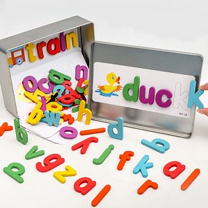 [Hot Item] Educational Colorful Custom Magnetic Alphabet Game Toy Set Puzzle Game Wooden Toy