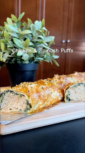 Crispy Chicken & Spinach Puff Pastry Rolls I Everyone Loves Them!