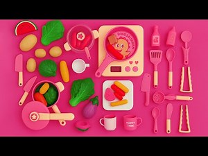 7 Minutes Satisfying with Unboxing Pink Kitchen Play Set Review Toys | ASMR