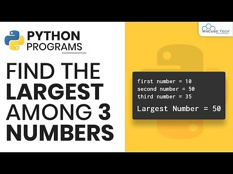 Find the Largest Among Three Numbers | Python Programs for Beginners