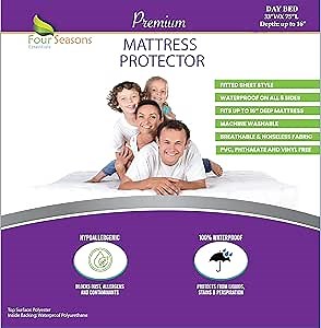 Day Bed (33"x75") Waterproof Mattress Protector - Fitted Sheet Style - Hypoallergenic Premium Quality Cover Protects Against Dust