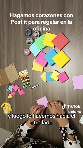 Tutorial de Origami: Haz Corazones con Post it para Regalar en la Oficina