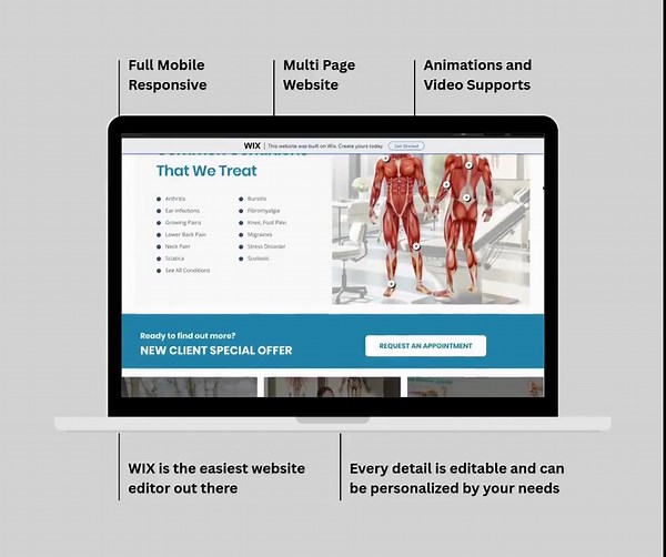 Wix Website Template: Chiro Chiropractor Physiotherapy Physical Therapy Clinic Web Theme - Etsy