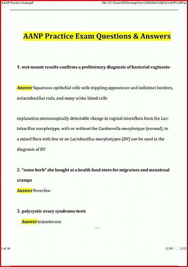 Aanp Practice Exam Actual Questions And Verified Answers 100 video