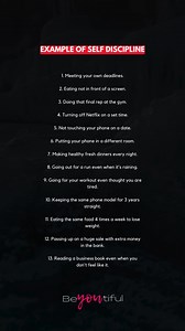 EXAMPLE OF SELF DISCIPLINE #tips #advice #tipsforyou #tipsforlife #tipsforgirls #tipsforwoman #adviceforlife #lifeadvice #love #explorepage | Beyoutiful