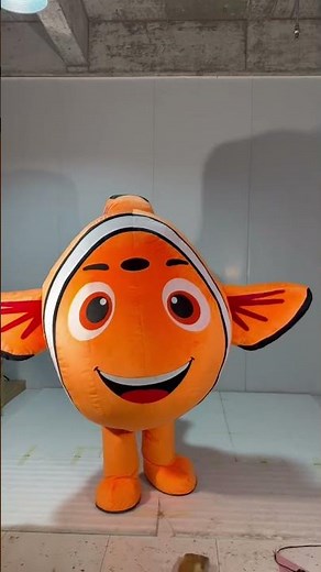 Adult Cartoon Character Nemo Fish Blow Up Costume Inflatable Clownfish Outfit with Fan