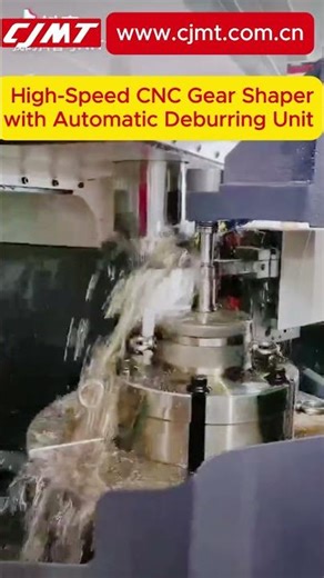 High-Efficiency CNC Gear Shaping Machine YKH5132H equipped with an optional automatic deburring unit