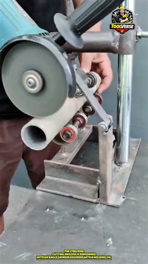 Steel Pipe Cutting Process Using an Angle Grinder #SteelPipeCutting #AngleGrinder