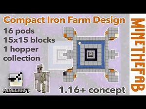 Easy Compact 16 pod Iron Farm - 1.20, 1.19, 1.18, 1.17, 1.16