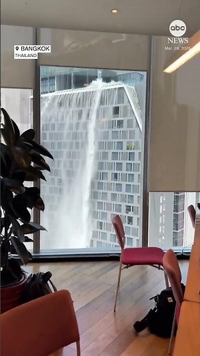 Water gushes from Bangkok rooftop pool as strong earthquake rocks Southeast Asia #news #earthquake