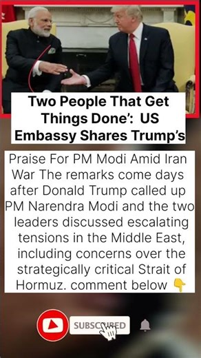 We Get Things Done!’ Trump Praises Modi Amid Iran War BIG India-US Update 🔥#breakingnews #trumpmodi