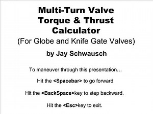 Multi-Turn Valve Torque Thrust Calculator For Globe and Knife Gate Valves - SlideServe